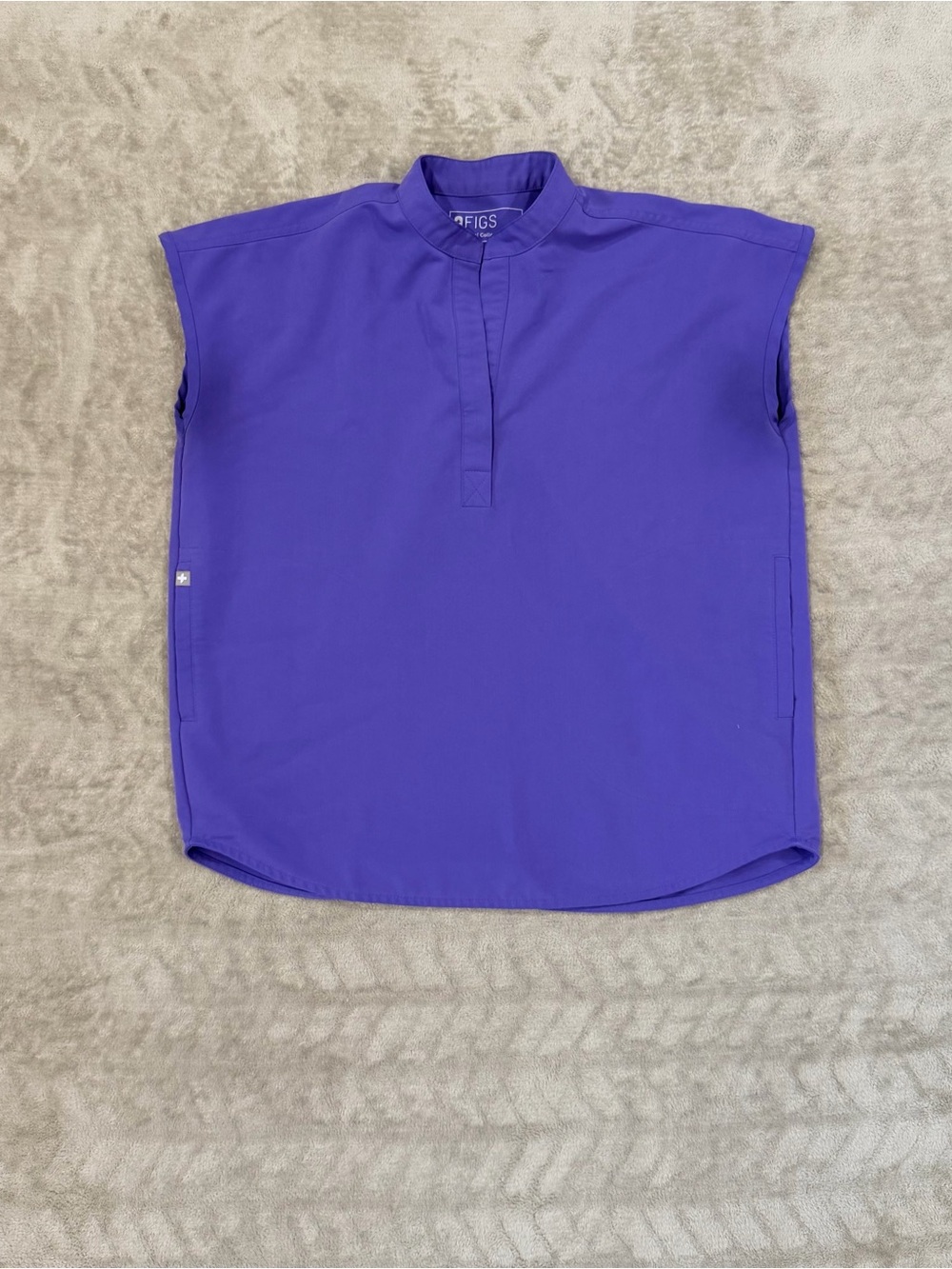 FIGS Technical Collection Purple Mandarin Collar Scrub Top Size XXS